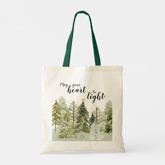 Bolso De Tela Navidades de la selva acuática verde rustica tocan (Reverso)