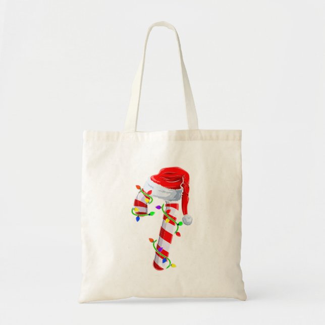 Bolso De Tela Navidades de la tripulación de Candy Cane alumbran (Frente)