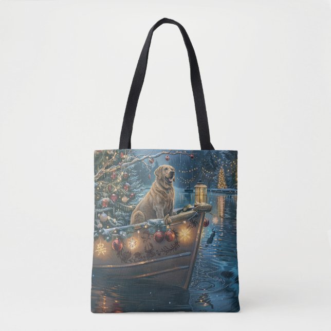 Bolso De Tela Navidades de Labrador: Viaje festivo (Anverso)