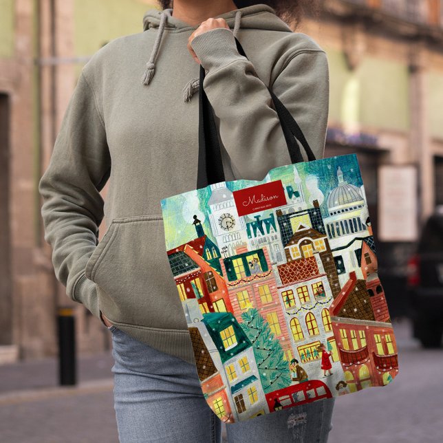 Bolso De Tela Navidades de Londres (London Christmas city Tote Bag)