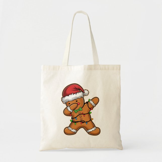 Bolso De Tela Navidades de luz de árbol de jengibre (Frente)