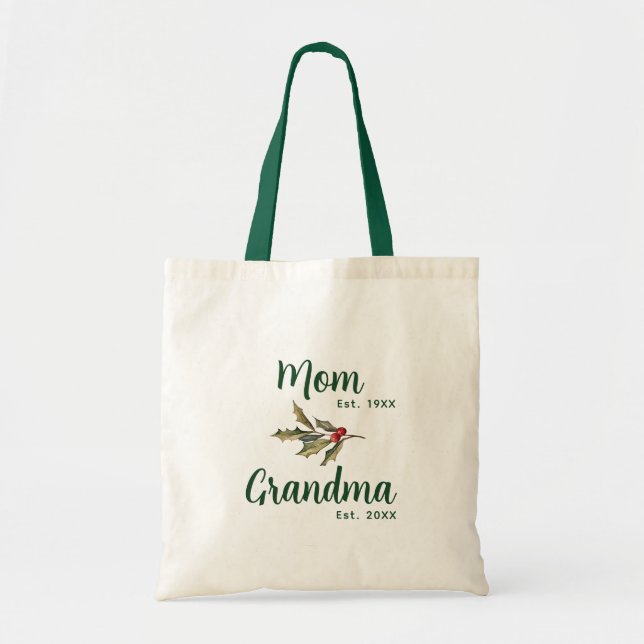 Bolso De Tela Navidades de mamá a abuela Personalizado de Mistle (Frente)