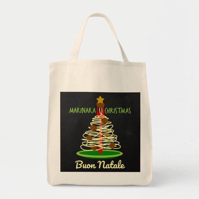 Bolso De Tela Navidades de Marinara Buon Natale Spaghetti Tree (Frente)