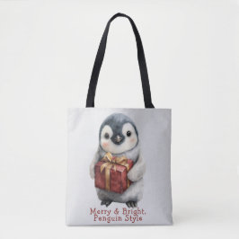 Bolso De Tela Navidades de Merry & Bright Penguin