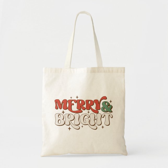 Bolso De Tela Navidades de Merry & Bright Retro (Frente)