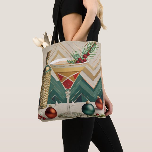 Bolso De Tela Navidades de Mid Century Fiesta de cócteles Hora f (Detalle)