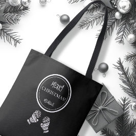 Bolso De Tela Navidades de moda Personalizados en blanco y negro