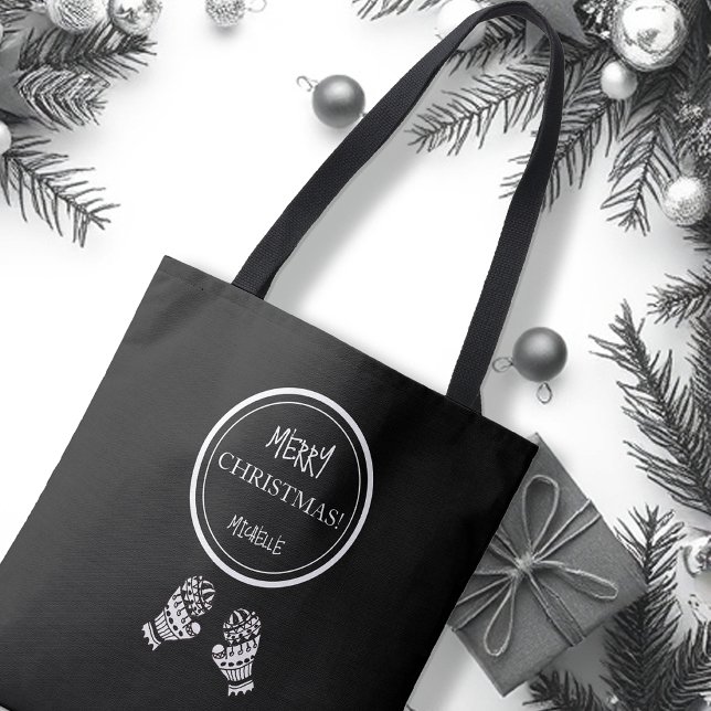 Bolso De Tela Navidades de moda Personalizados en blanco y negro (Subido por el creador)
