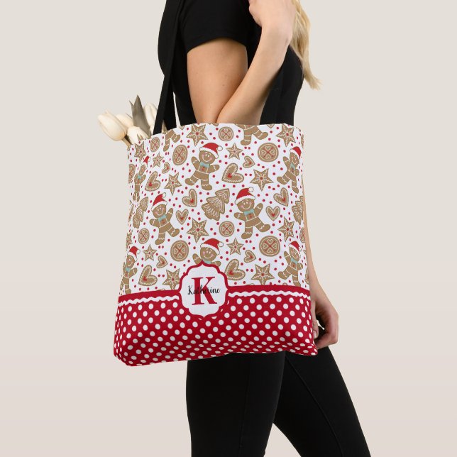 Bolso De Tela Navidades de monograma (Detalle)