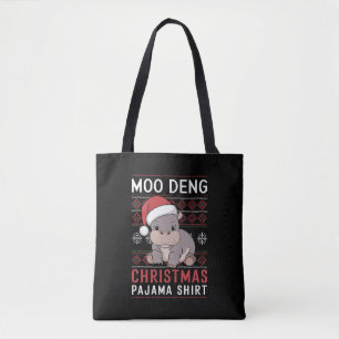 Bolso De Tela Navidades de Moo Deng Familia Pajama