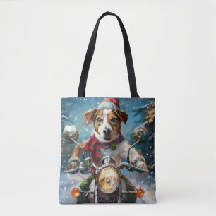 Bolso De Tela Navidades de moto de Jack Russell Dog Riding