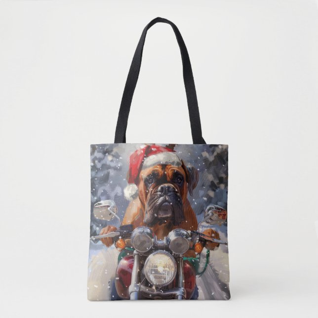 Bolso De Tela Navidades de motocicleta Bullmastiff (Anverso)