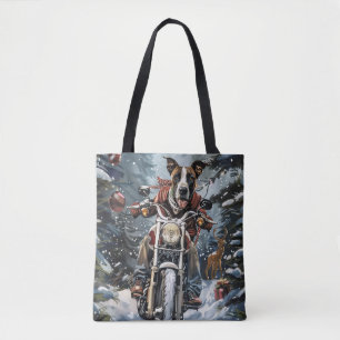 Bolso De Tela Navidades de motocicletas Great Dane Dog Riding