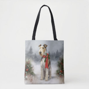 Bolso De Tela Navidades de Nieve en Wirefox Terrier Dog