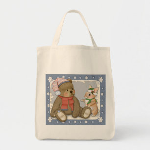 Bolso De Tela Navidades de nieve Teddy y Bunny