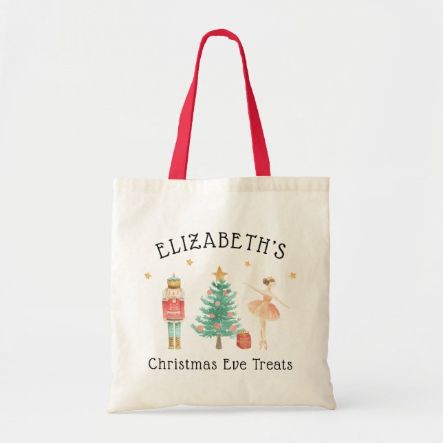 Bolso De Tela Navidades de Nutcracker Ballerina personalizadas (Frente)