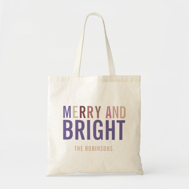 Bolso De Tela Navidades de paleta ultrvioleta (Frente)