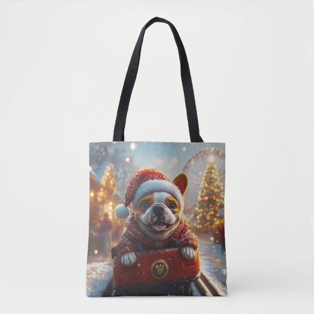 Bolso De Tela Navidades de Pascua de Perro Bull Terrier (Anverso)
