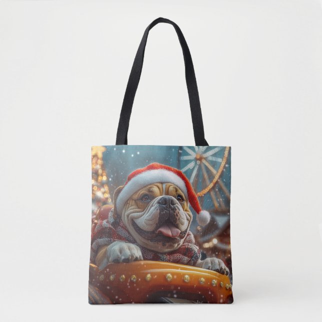 Bolso De Tela Navidades de Pascua de Perro Bullmastiff (Anverso)