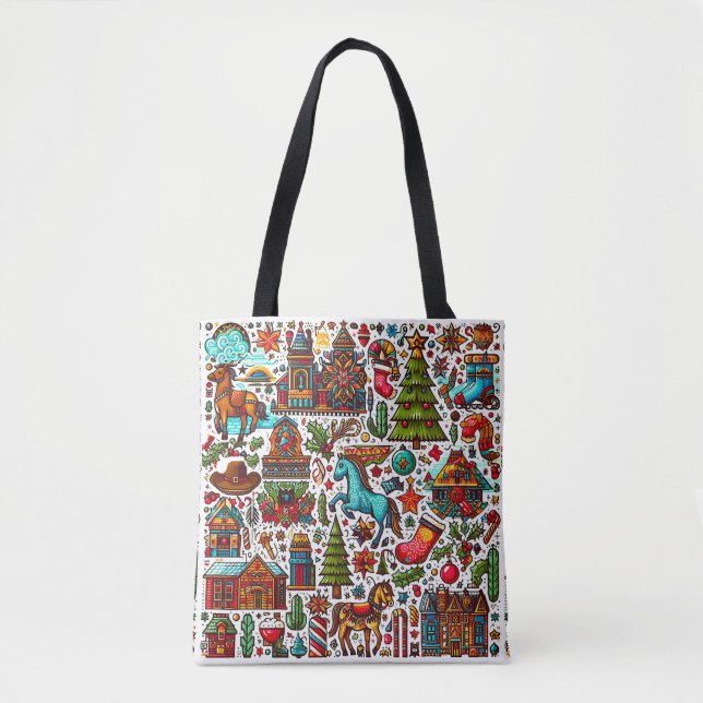 Bolso De Tela Navidades de patrones occidentales divertidos (Anverso)