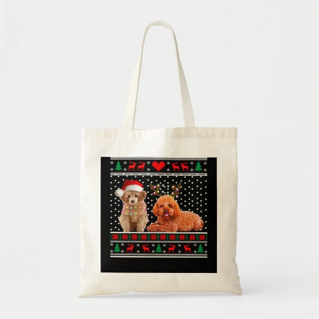 Bolso De Tela Navidades de perro cangrejo suéter feo 30 (Frente)