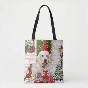 Bolso De Tela Navidades de perro de Golden Retriever