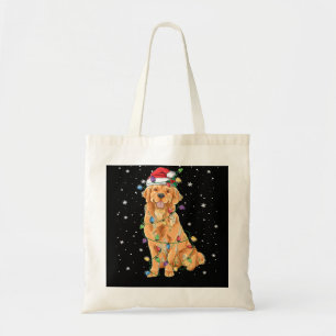 Bolso De Tela Navidades de perro de Golden Retriever iluminan Sa