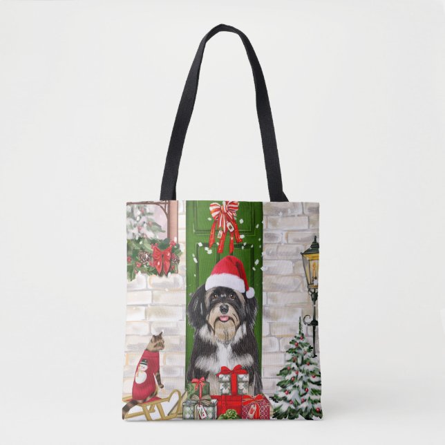 Bolso De Tela Navidades de Perro de La Habana (Anverso)