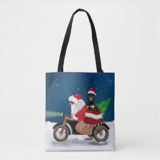 Bolso De Tela Navidades de perro de Rottweiler Santa Claus