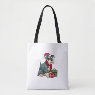 Bolso De Tela Navidades de perro de Schnauzer gigantes vestidos 