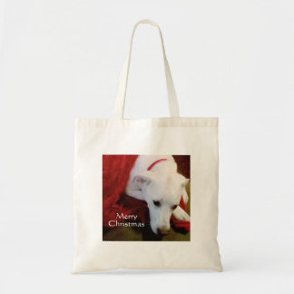 Bolso De Tela Navidades de perros con pipa blanca y nevada rojos