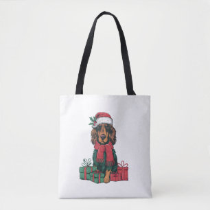 Bolso De Tela Navidades de Perros de la Fiesta de Navidad en San