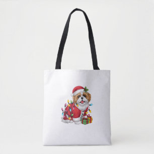 Bolso De Tela Navidades de perros Santa Shih Tzu