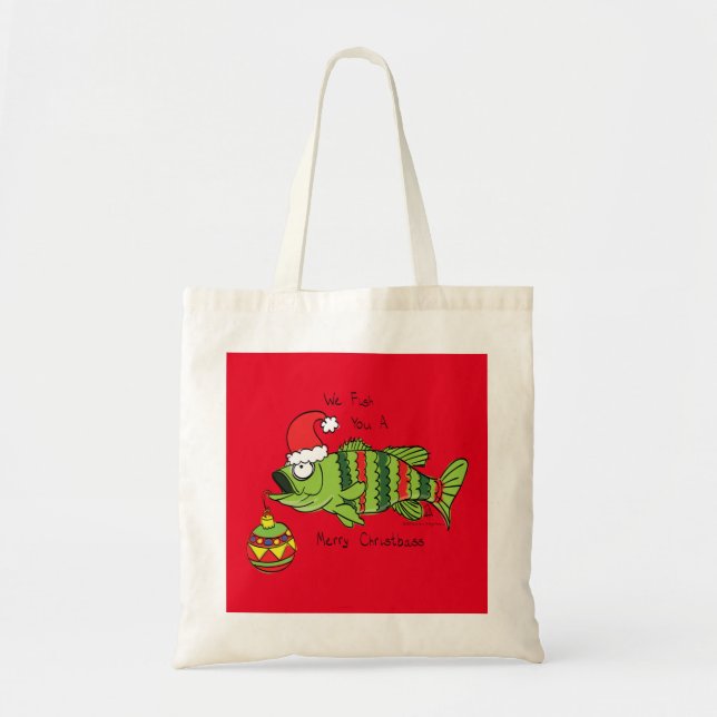 Bolso De Tela Navidades de pesca divertidos Personalizado de pes (Frente)