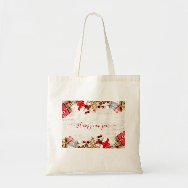 Bolso De Tela Navidades de regalos y burbujas Tote Bag (Frente)