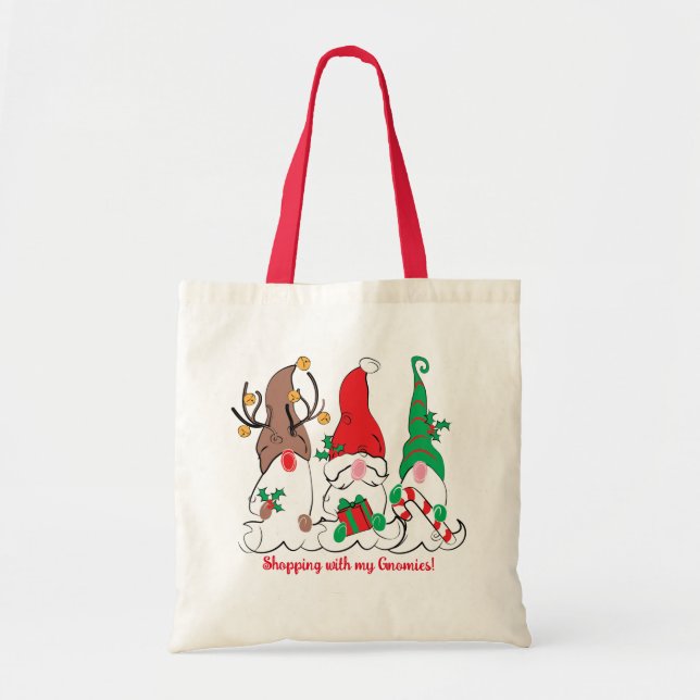 Bolso De Tela Navidades de reno de Santa Elf se burlan (Frente)