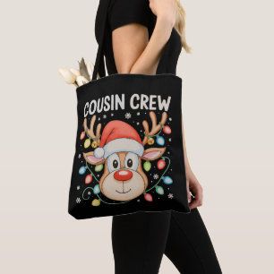 Bolso De Tela Navidades de renos de la tripulación de primo Navi