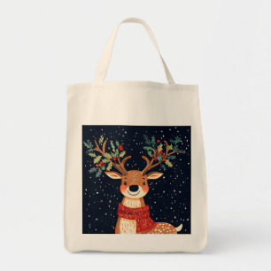 Bolso De Tela Navidades de renos Starry Noche de Twinkle