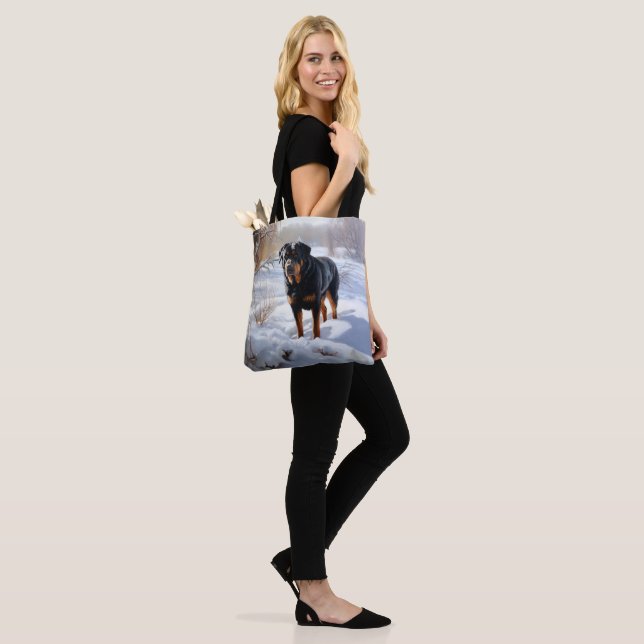 Bolso De Tela Navidades de Rottweiler Let It Snow (Puesto)