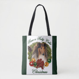 Bolso De Tela Navidades de Sable Rough Collie