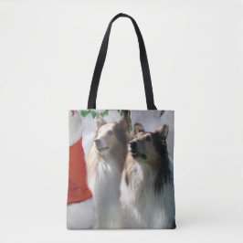 Bolso De Tela Navidades de Sable Rough Collie