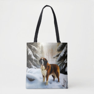 Bolso De Tela Navidades de Saint Bernard Let It Snow