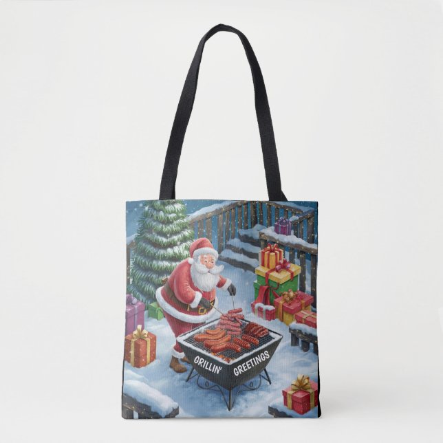 Bolso De Tela Navidades de Santa Barbecue (Anverso)
