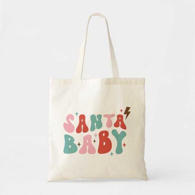 Bolso De Tela Navidades de Santa Bebé Retro (Frente)
