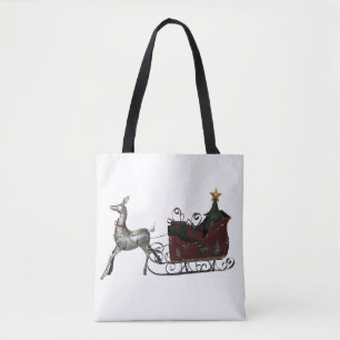 Bolso De Tela Navidades de Santa Claus Sleigh