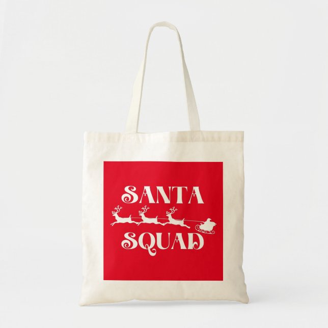 Bolso De Tela Navidades de Santa Squad (Frente)