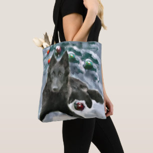 Bolso De Tela Navidades de Sheepdog de Bélgica