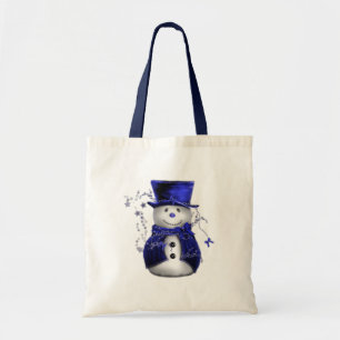 Bolso De Tela Navidades de Snowman Azul