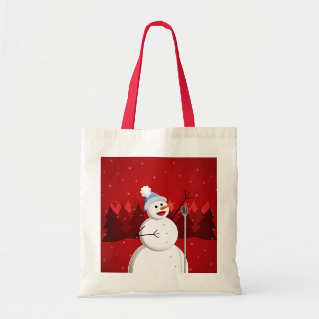 Bolso De Tela Navidades De Snowman, Que Cantan Con Gusto (Frente)