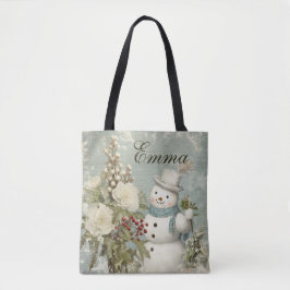 Bolso De Tela Navidades de Snowman rusos personalizados